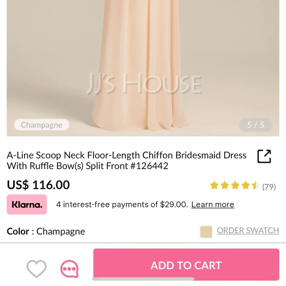 Champagne floor length bridesmaid/ prom dress - Picture 7 of 7